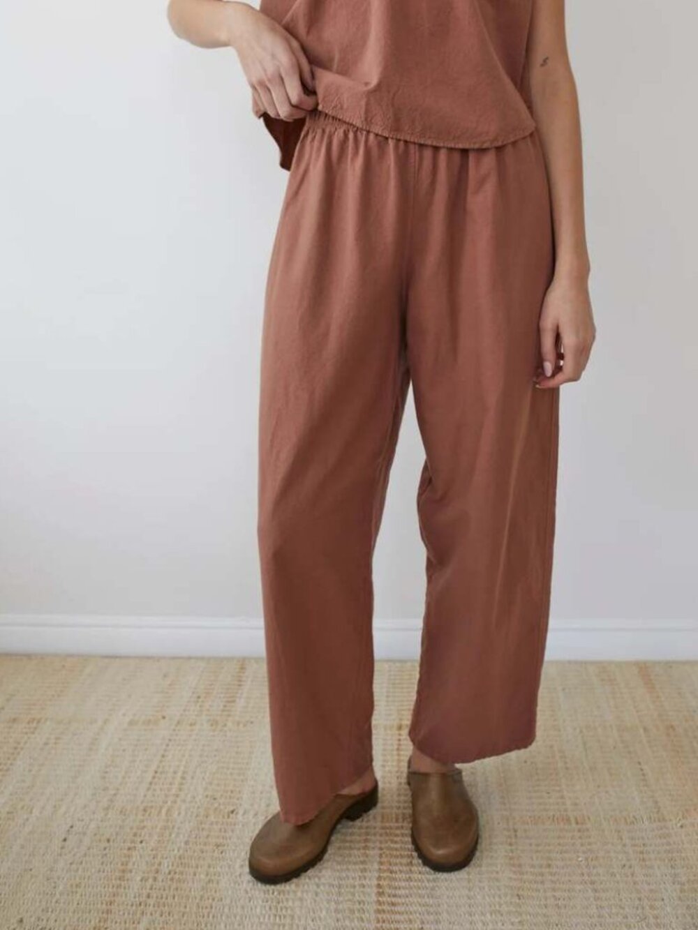 Wol Hide Wide Twill Trousers Clay